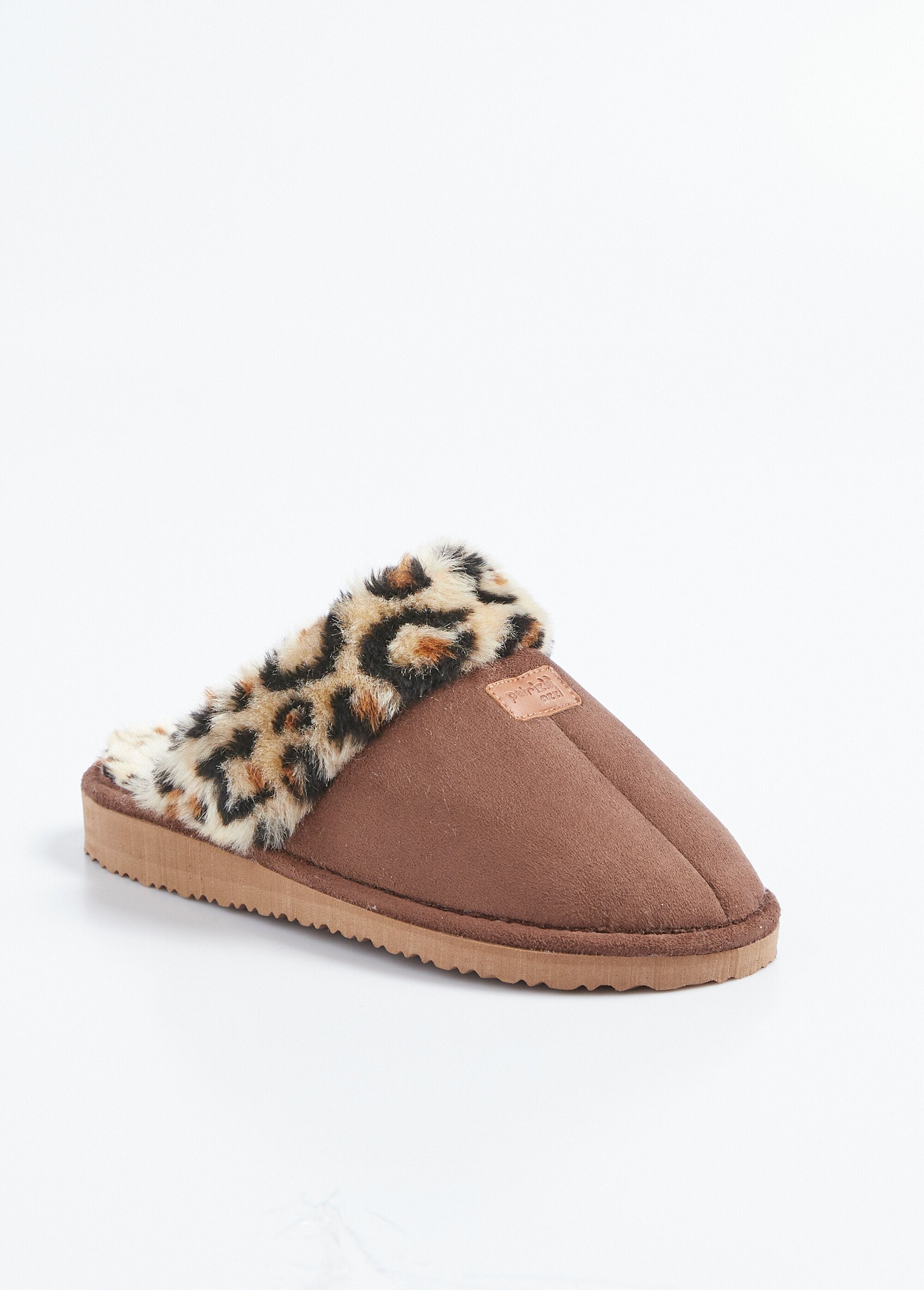 Leopard_print_fur-lined_mule_slippers,_comfort_width_Brown_FA1_slim