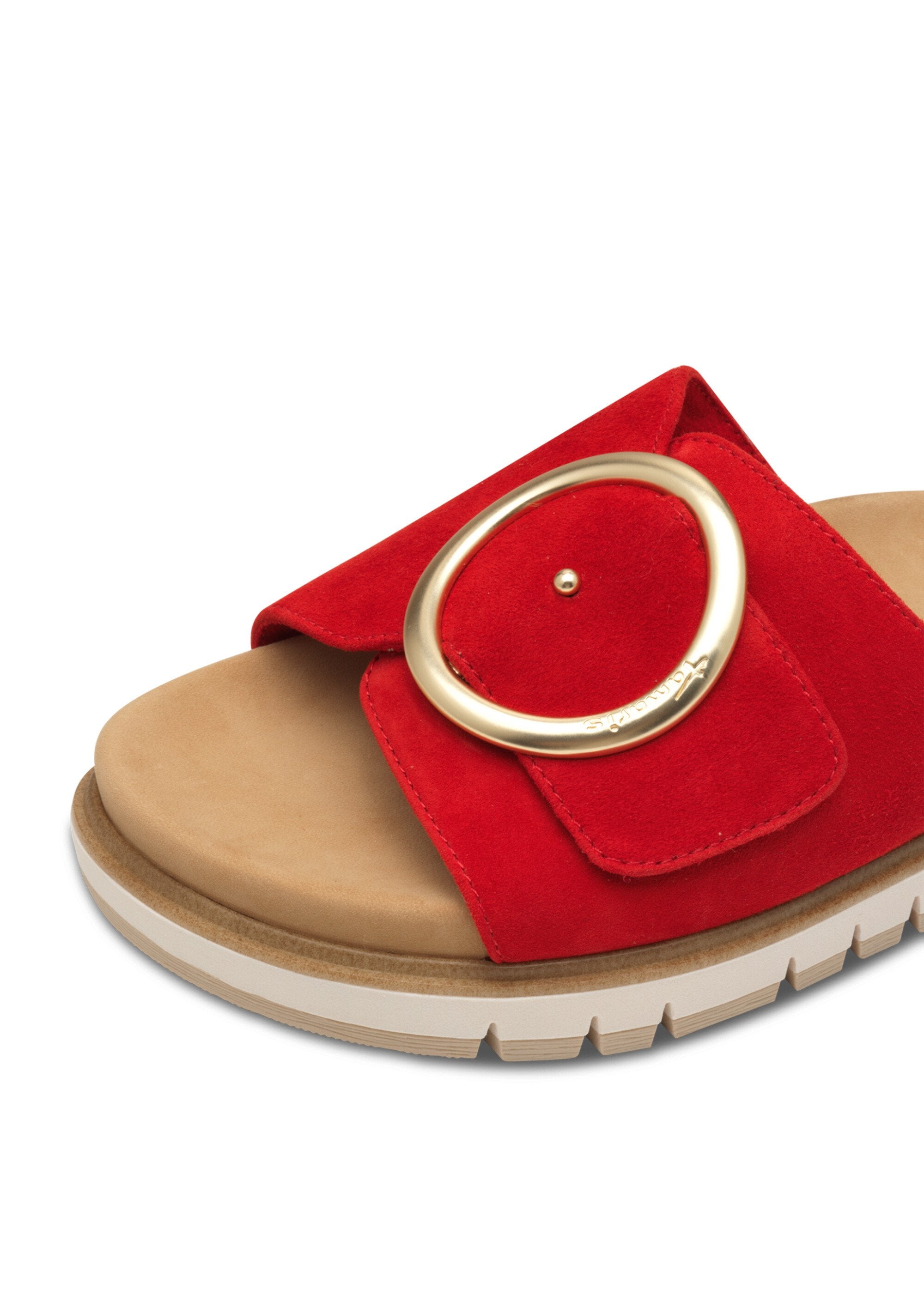 Suede_leather_mules_with_metal_buckle_Red_DE1_slim