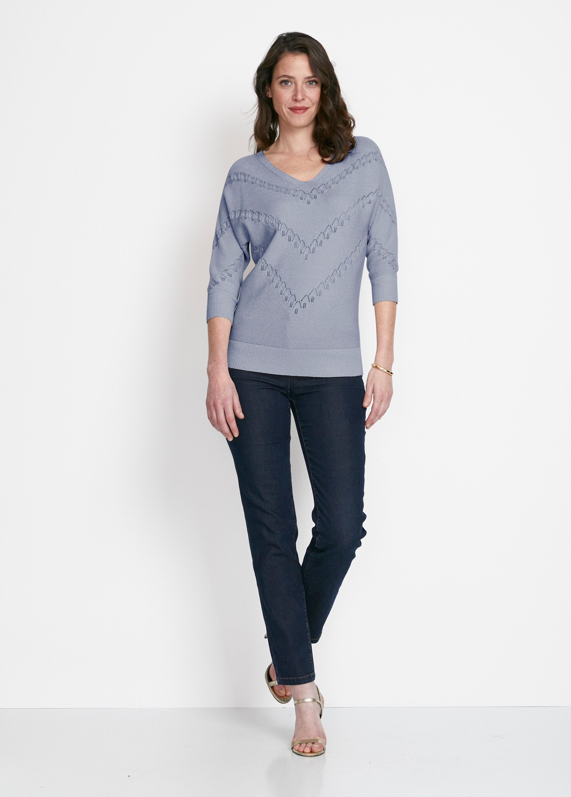 Openwork_fancy_shiny_knit_sweater_Blue_SF1_slim
