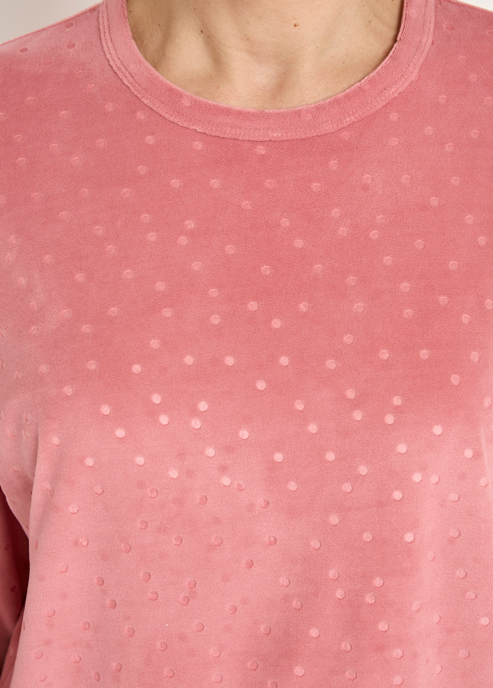 Pyjama_pants_round_neck_velvet_embossed_polka_dots_Pink_DE2_slim