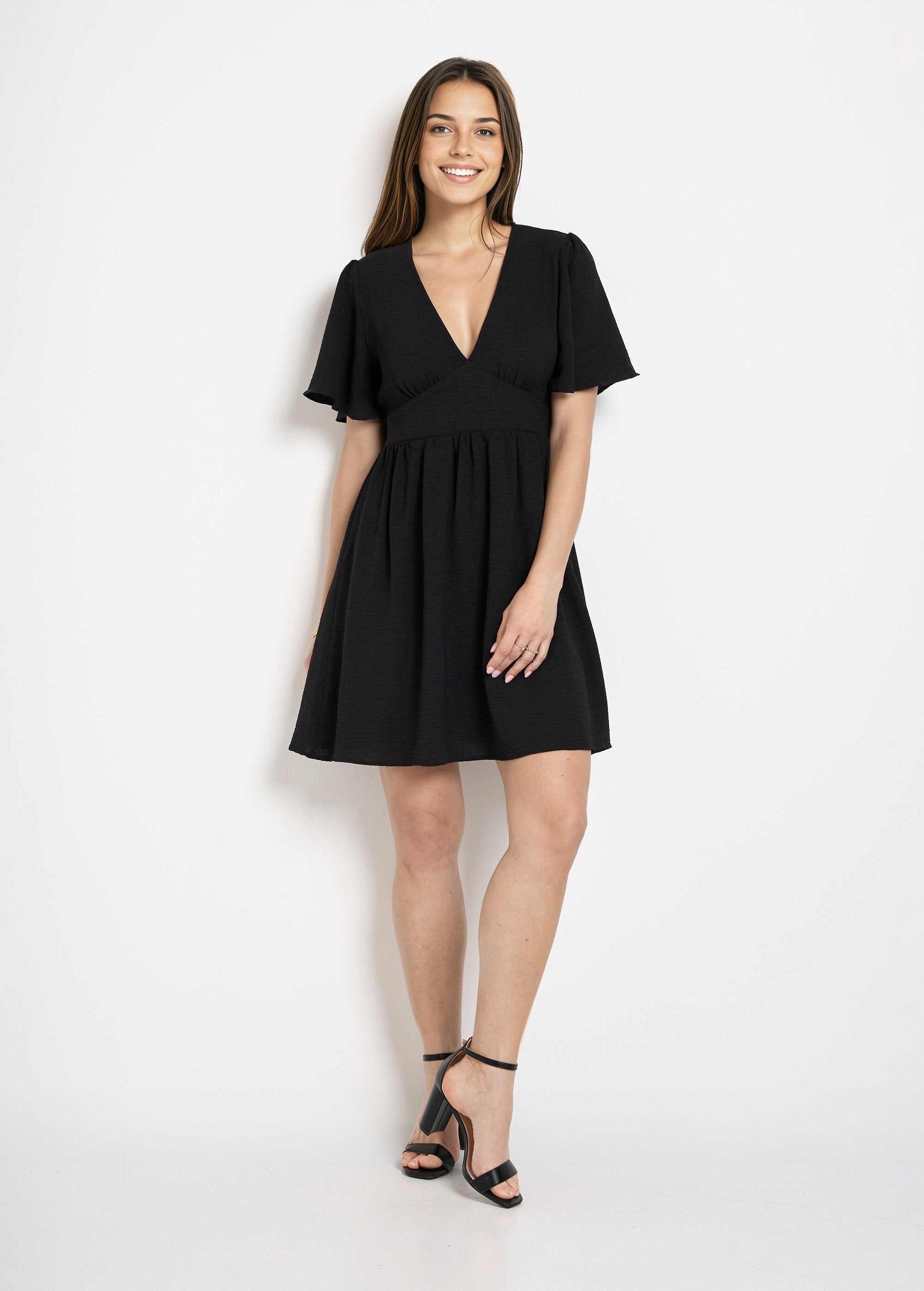 Short_dress_with_V-neck_and_empire_waist_Black_FA1_slim