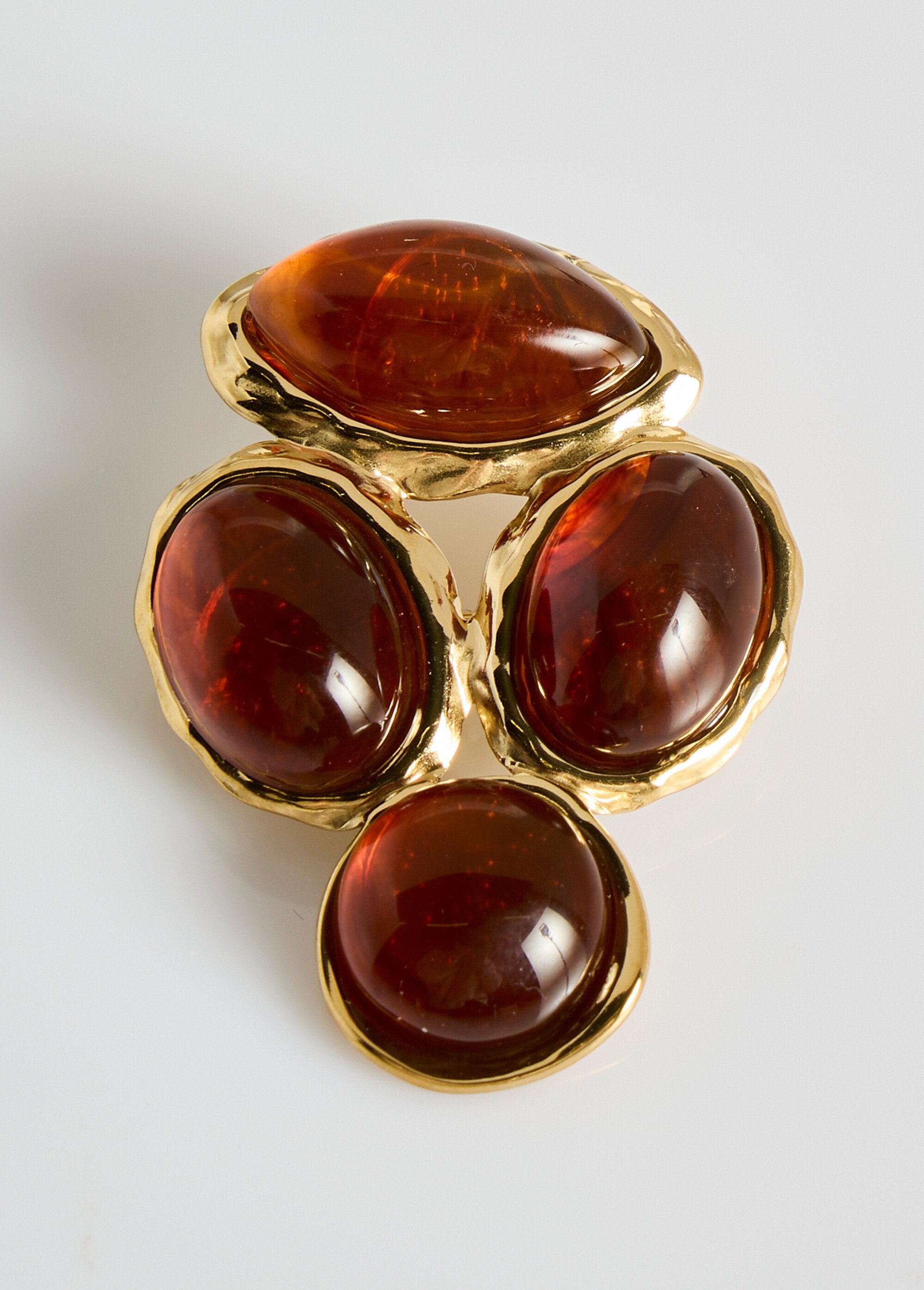 Broche_acier_inox_avec_cabochons_résine_Marron_FA1_slim