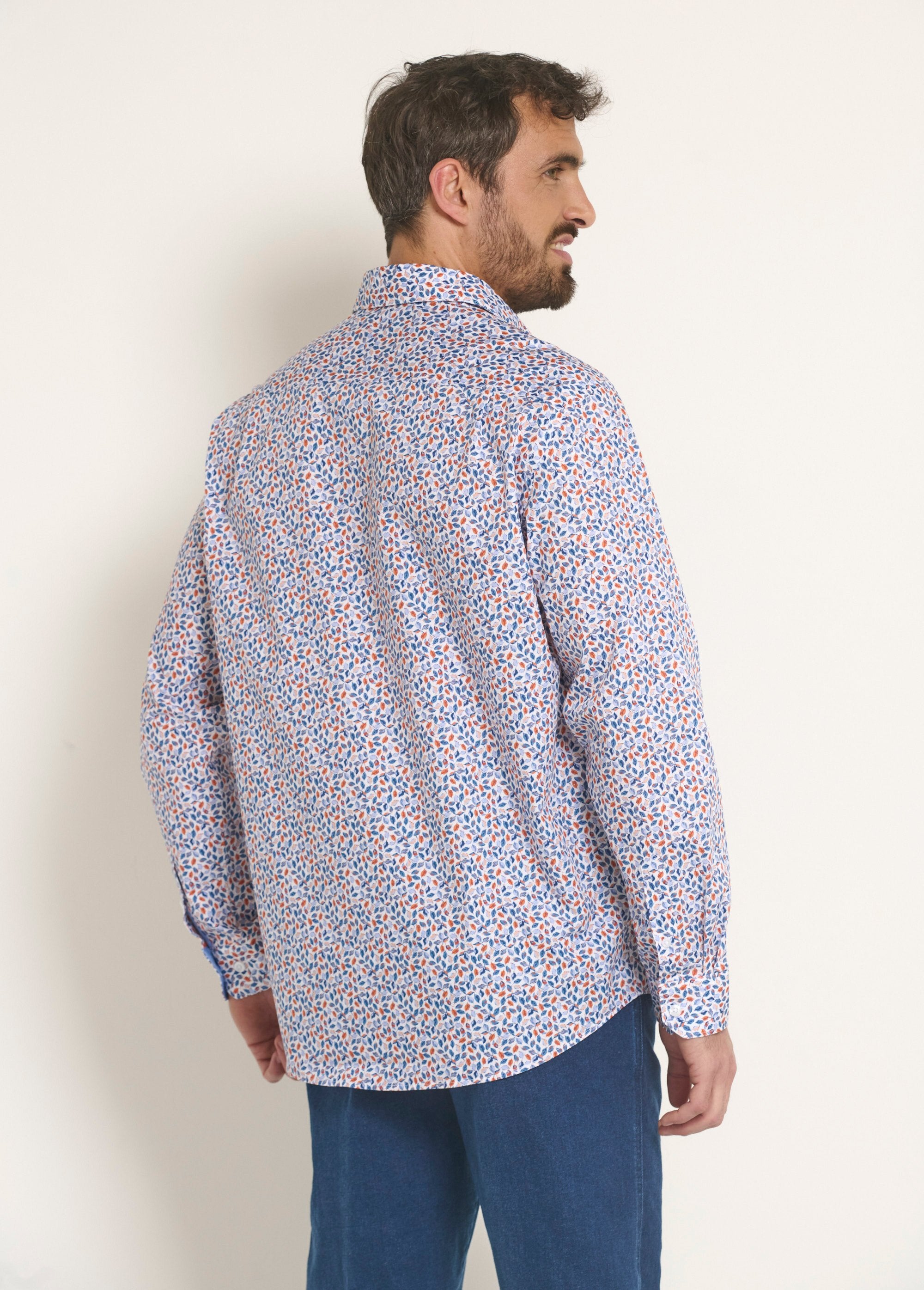 Printed_poplin_fancy_shirt_Orange_and_blue_DO1_slim