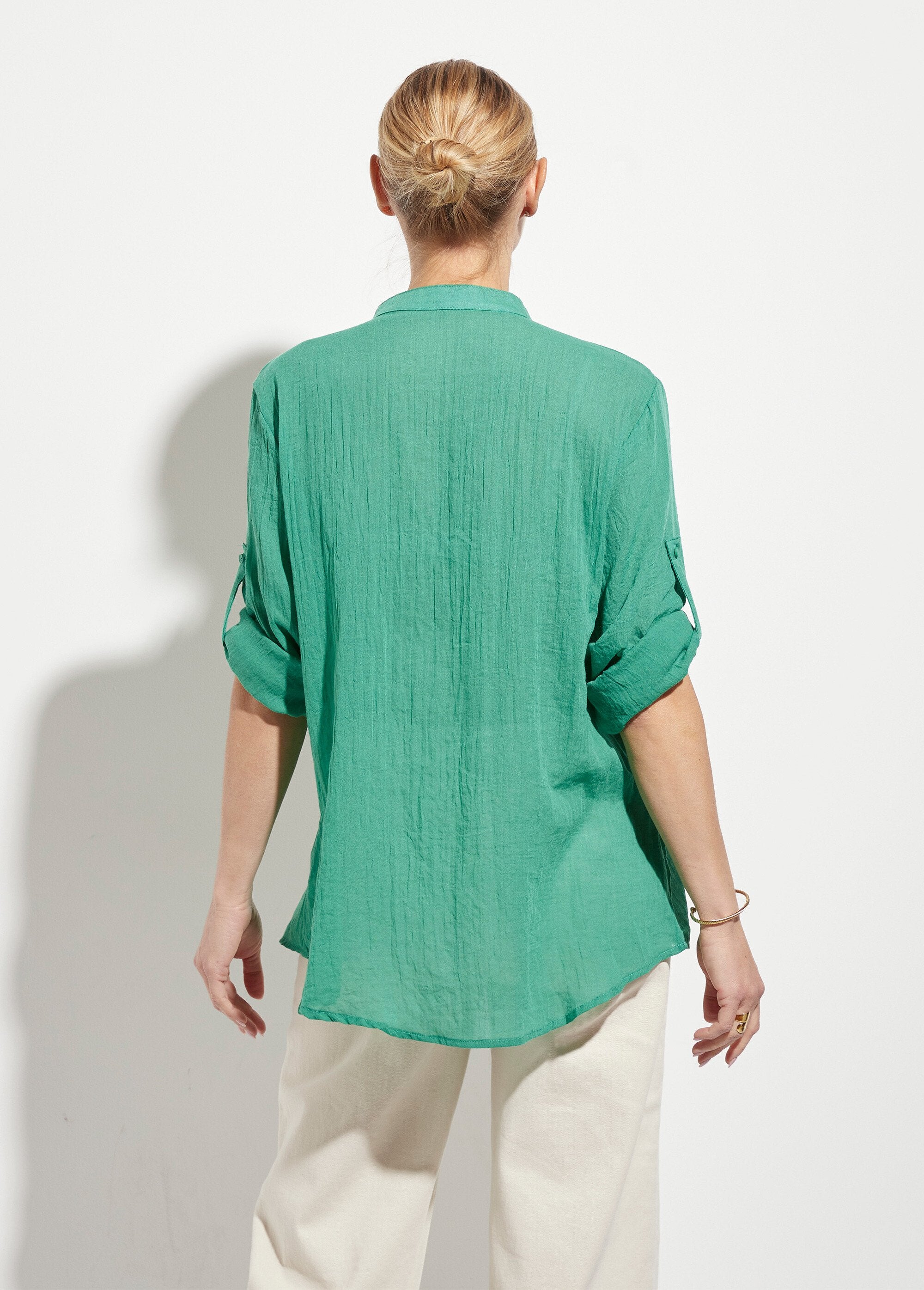 Chemisier_ample_col_tunisien_voile_coton_Vert_DO1_slim