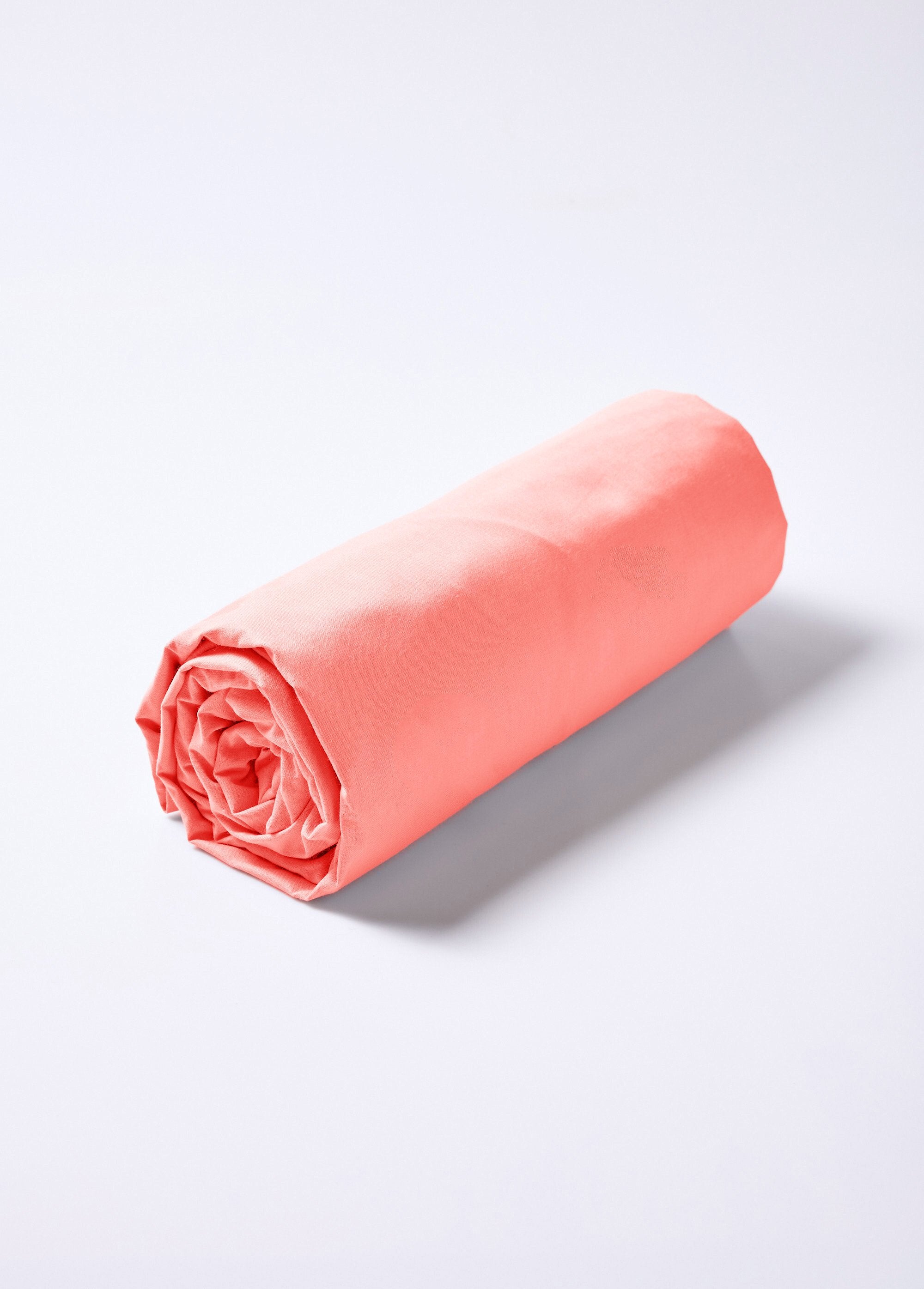 Plain_cotton_fitted_sheet_Coral_FA1_slim