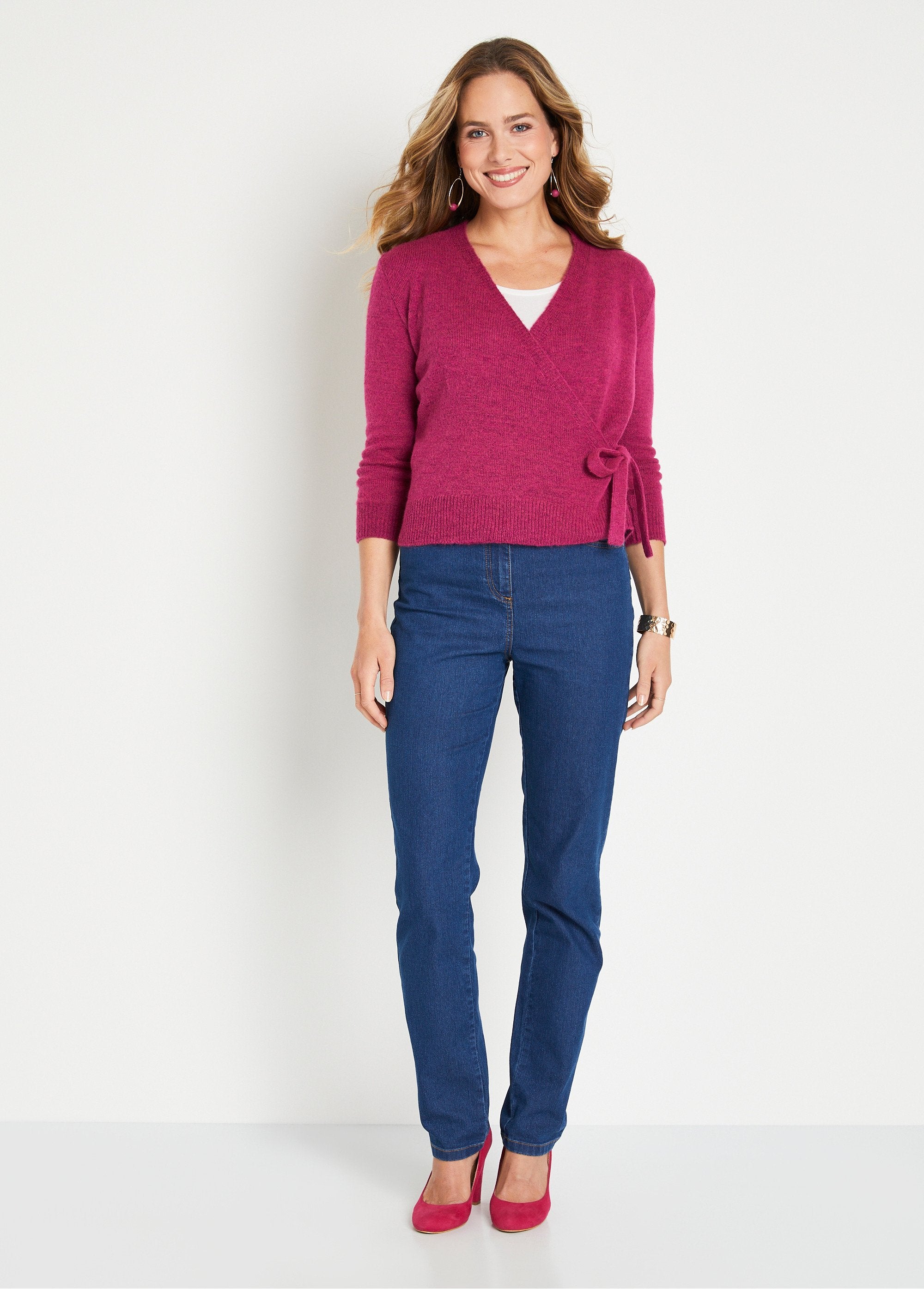 Short_wrap-around_cardigan,_mossy_knit_Fuchsia_SF1_slim