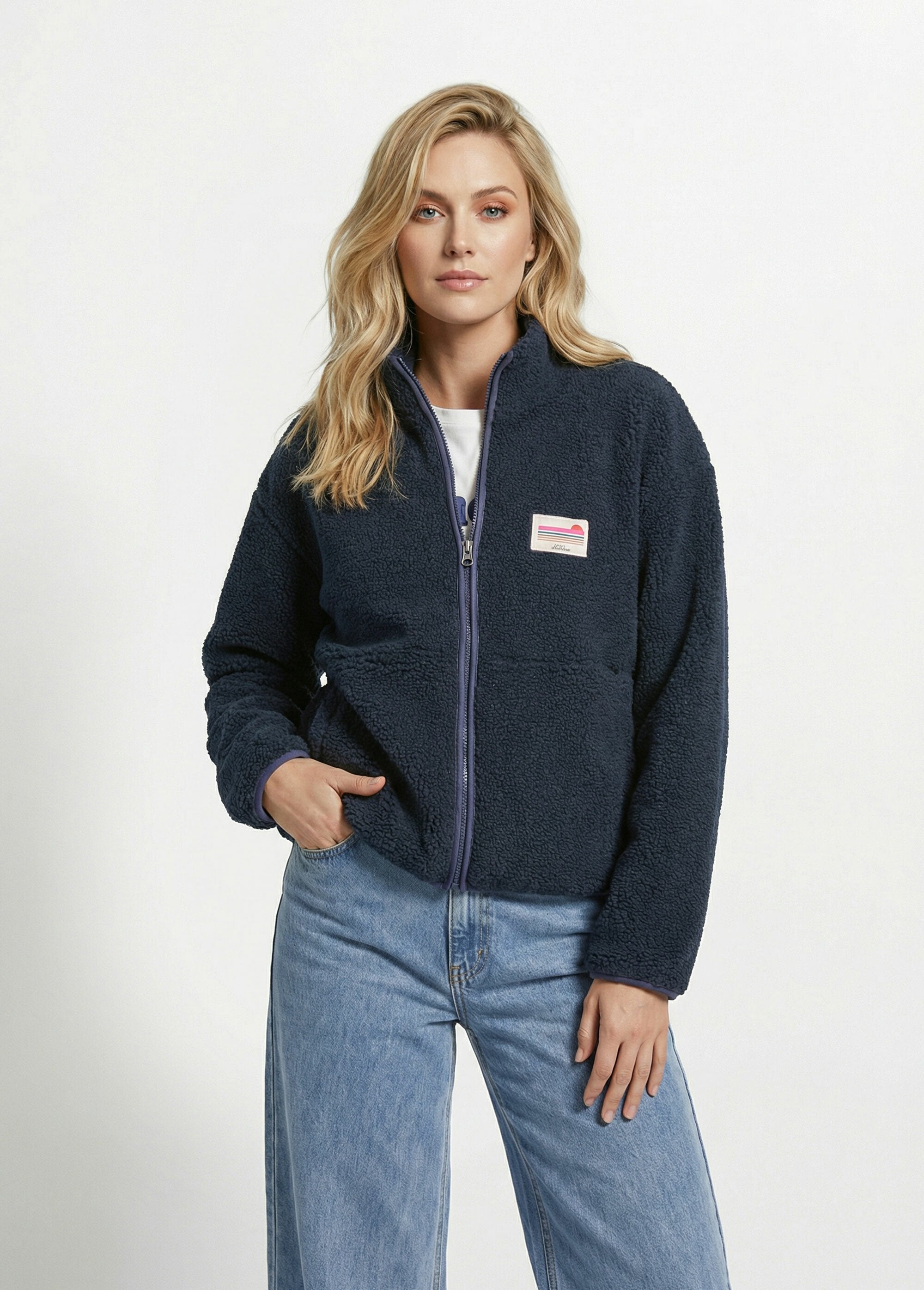 Gilet_zippé_chaud_polaire,_col_montant_Marine_FA1_slim