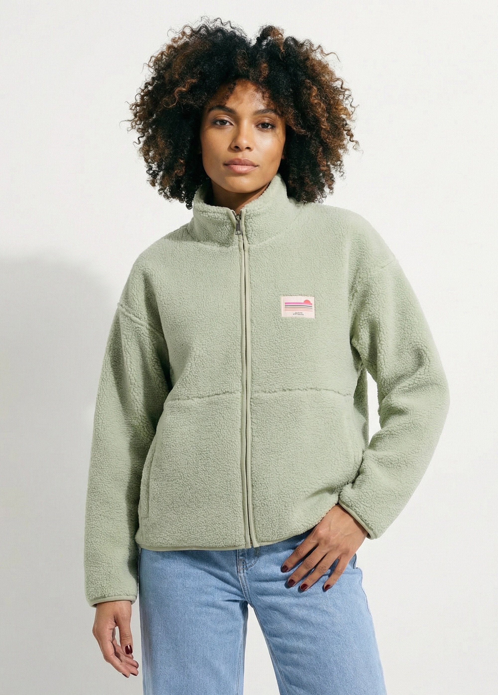 Gilet_zippé_chaud_polaire,_col_montant_Vert_amande_FA1_slim