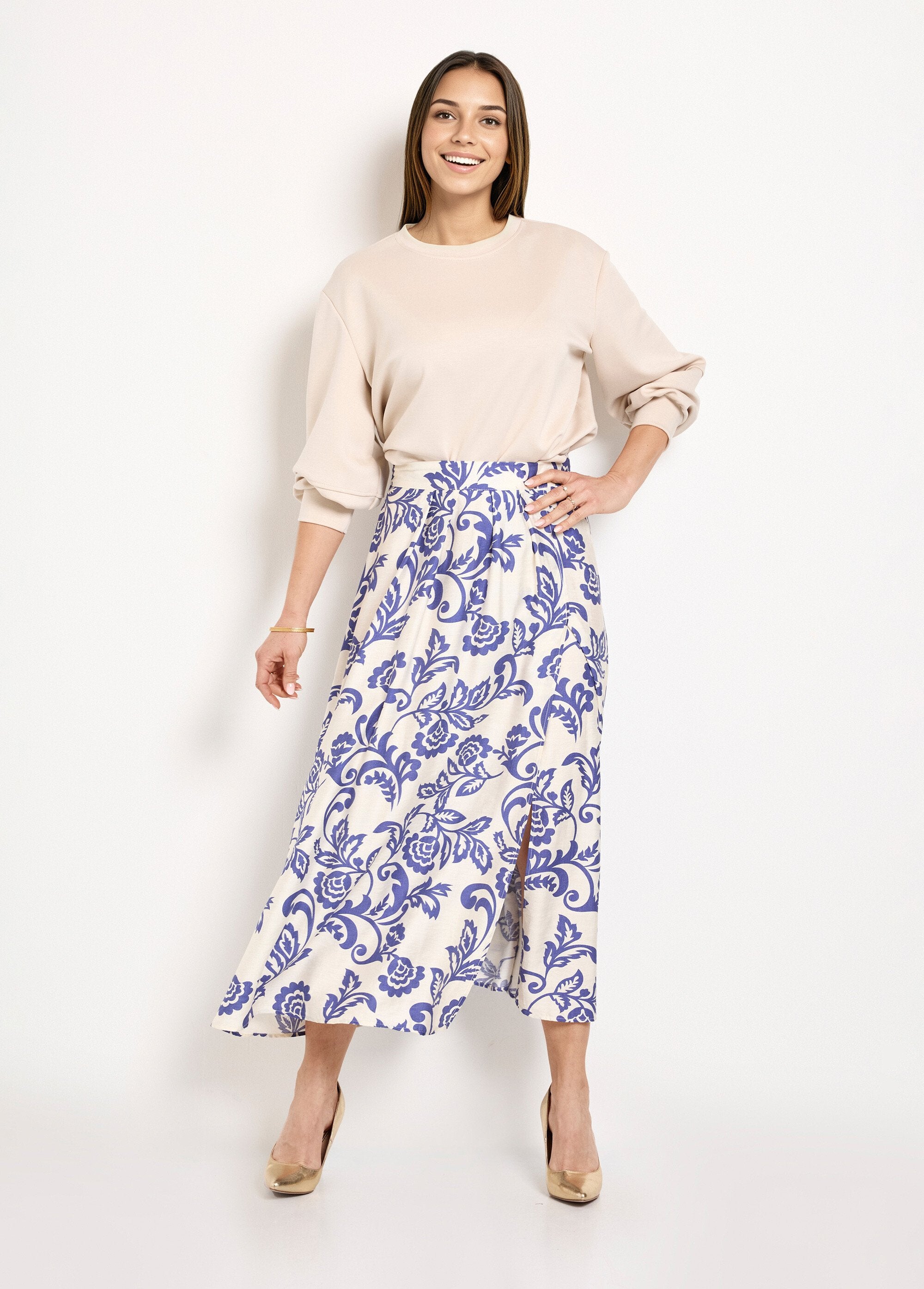 Long_flared_skirt_with_foliage_print_Blue_and_ecru_SF1_slim