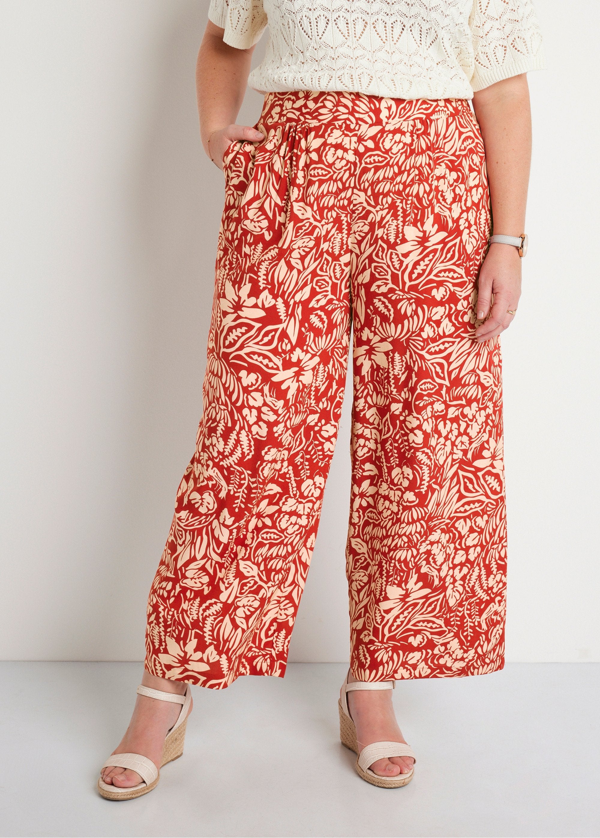 Wide_floral_or_plain_elasticated_waist_pants_Tomette_and_ecru_FA1_curvy