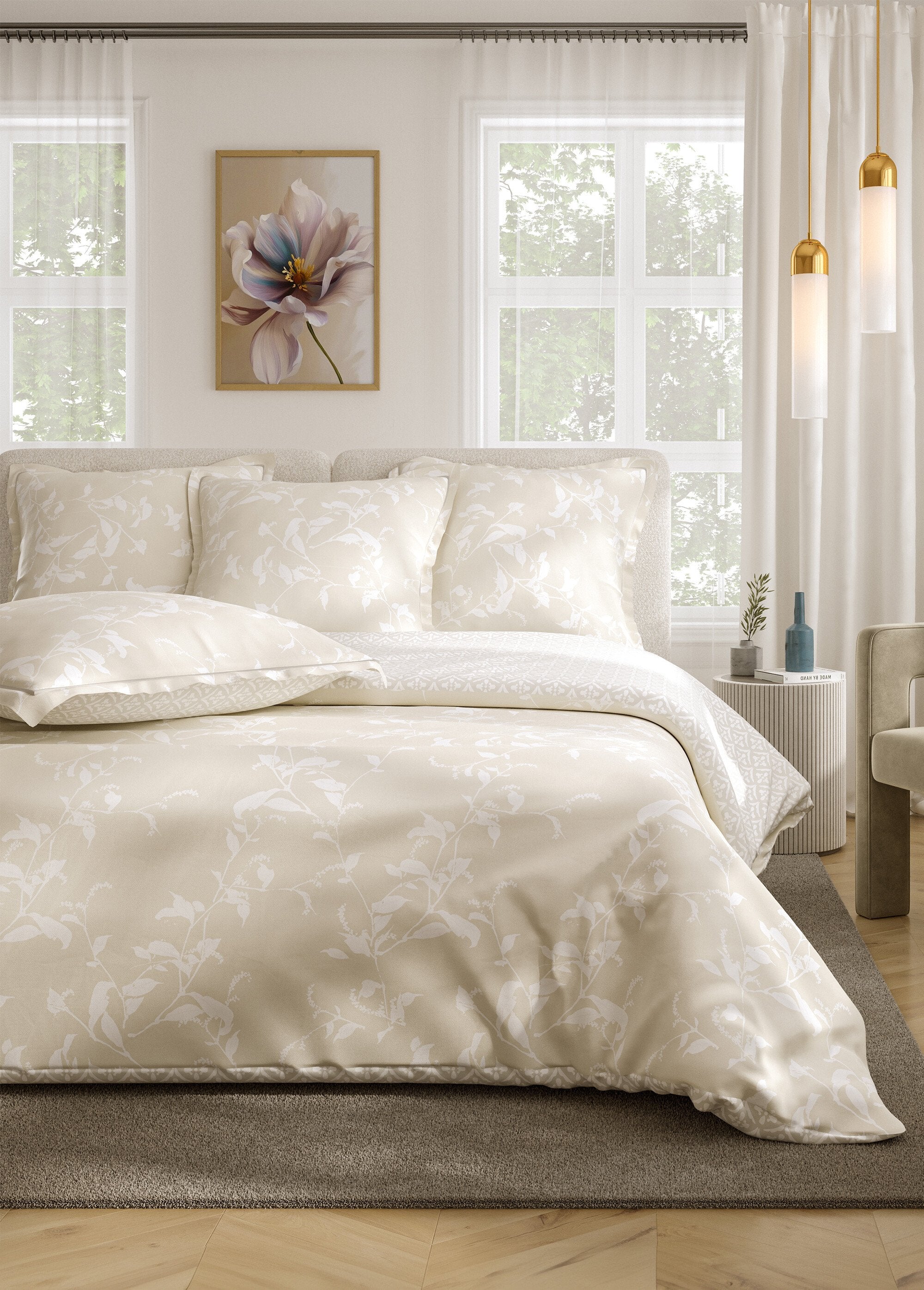 Parure_de_lit_4_pièces_percale_avec_drap_plat,_délicate_Ficelle_FA1_slim