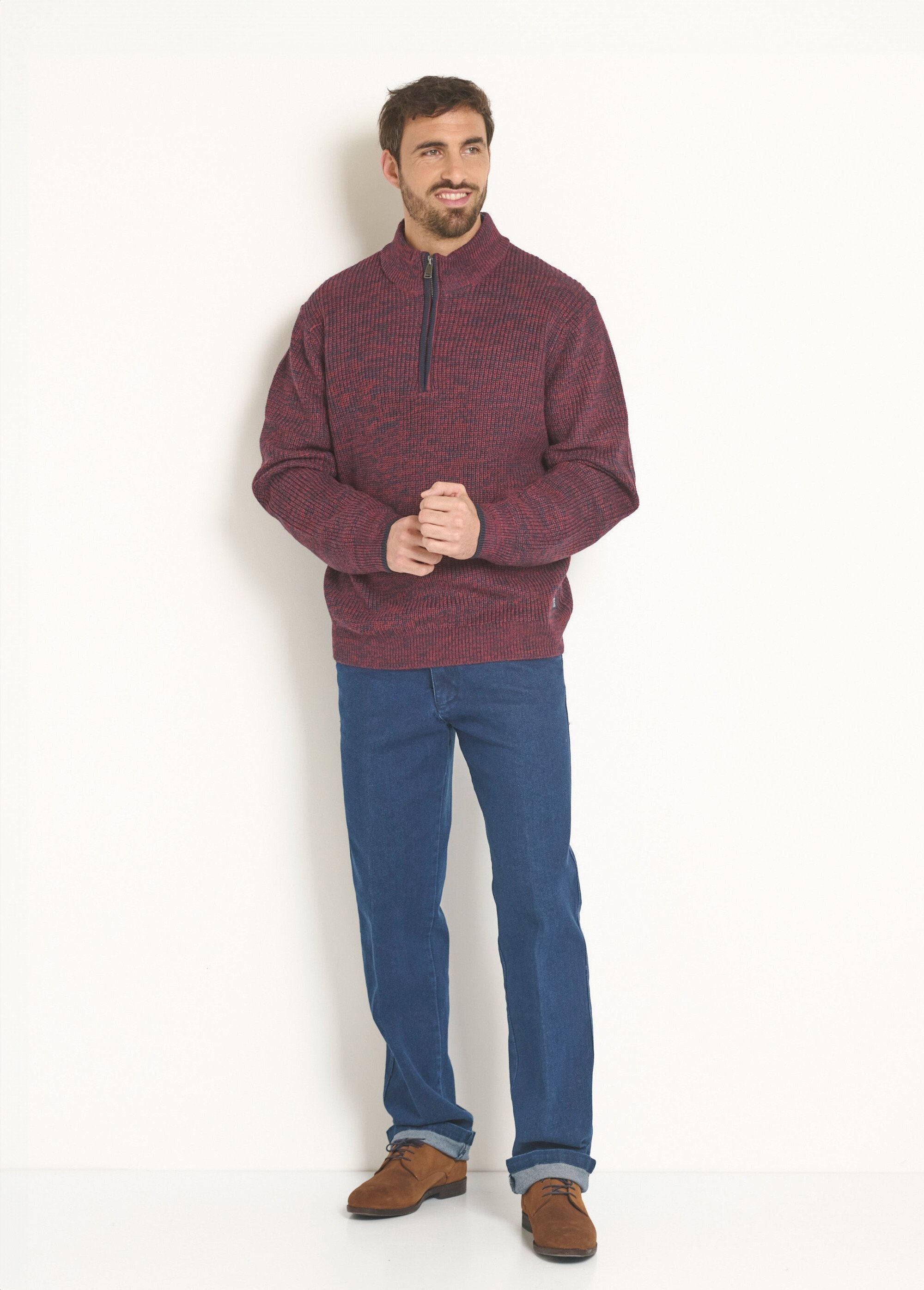 Warm_woollen_sweater_with_trucker_collar_Bordeaux_SF1_slim