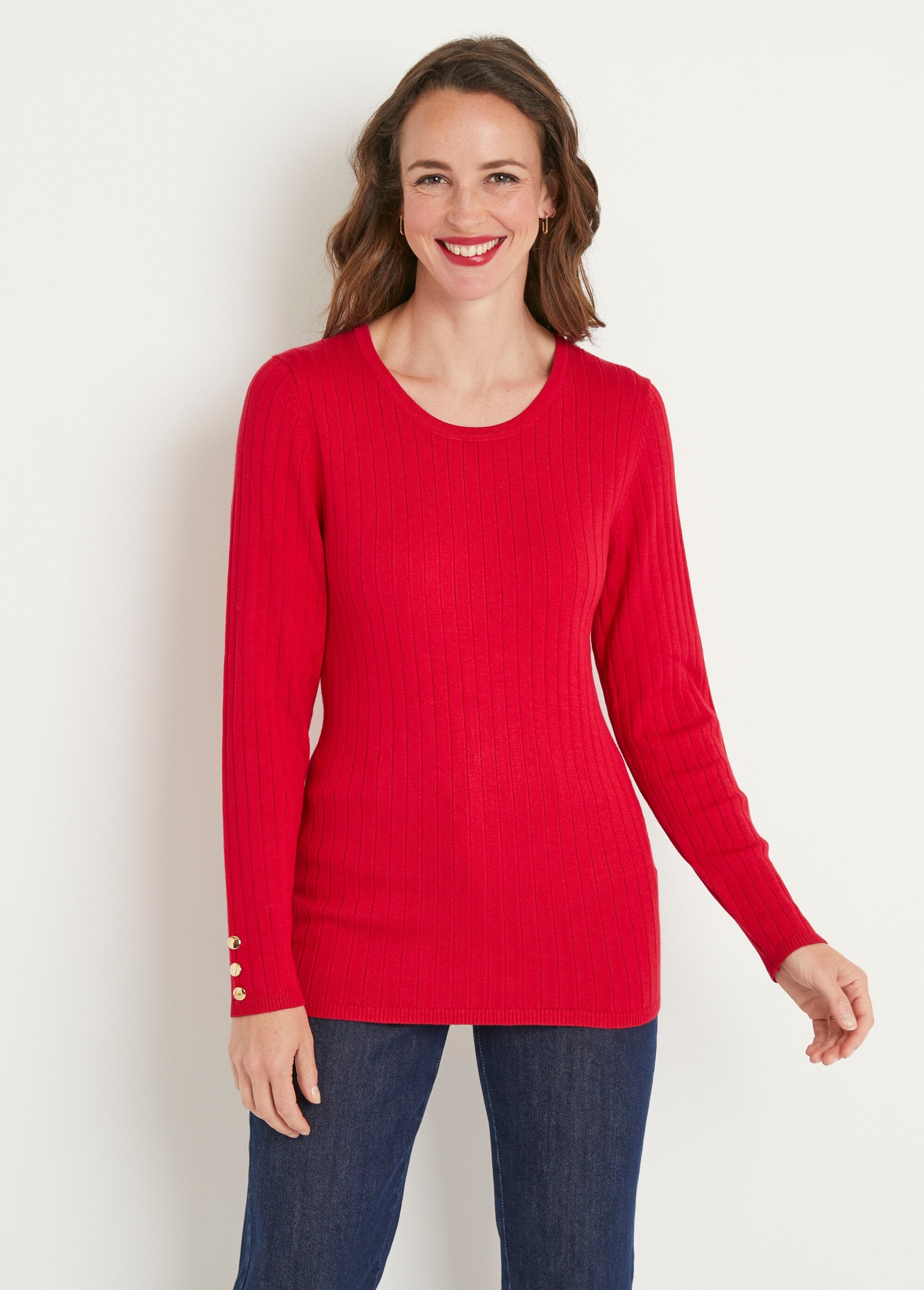 Soft_ribbed_short_sweater_round_neck_flat_ribbing_Red_FA1_slim