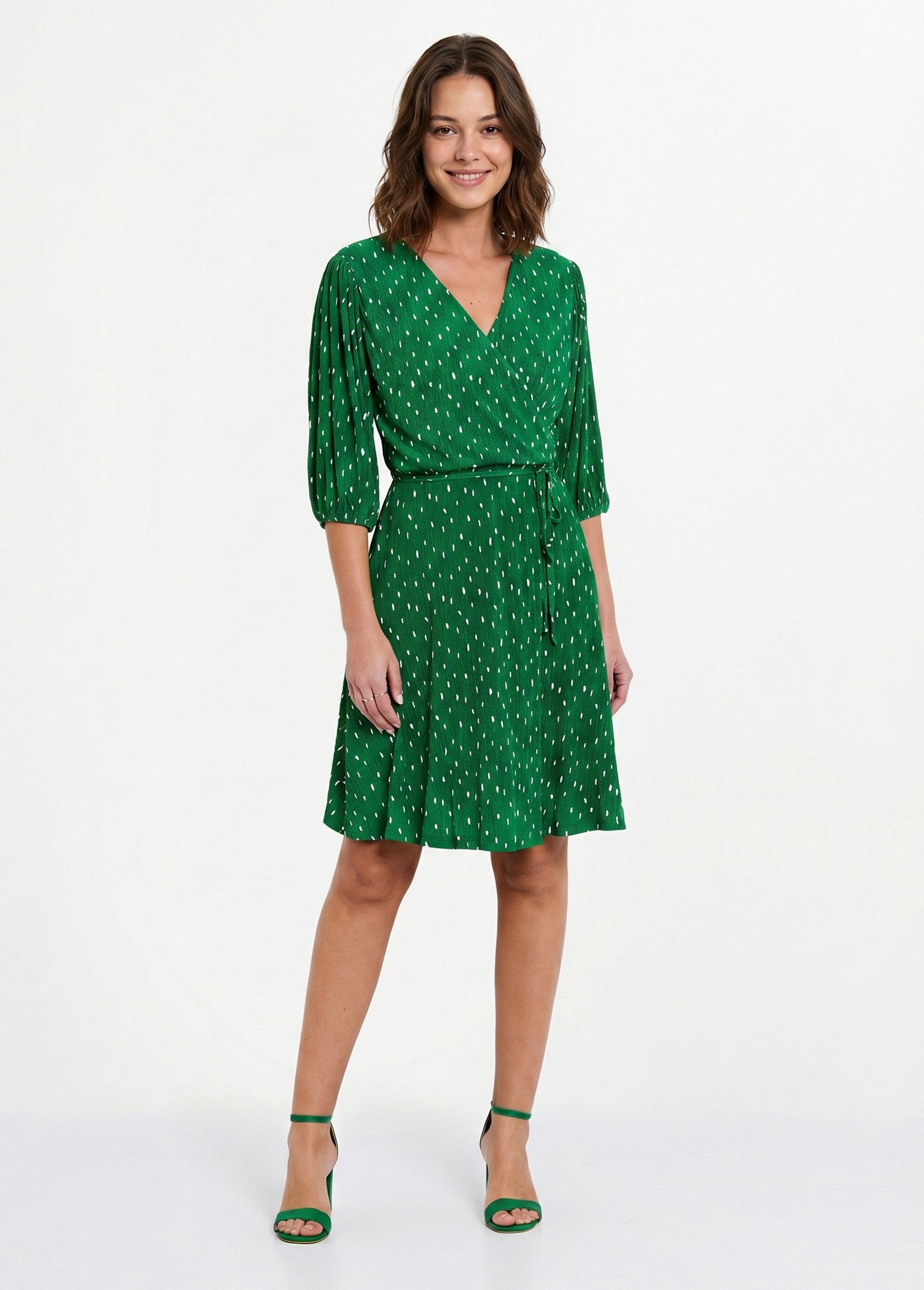 Short_wrap_dress_with_polka_dot_print_Green_and_white_FA1_slim