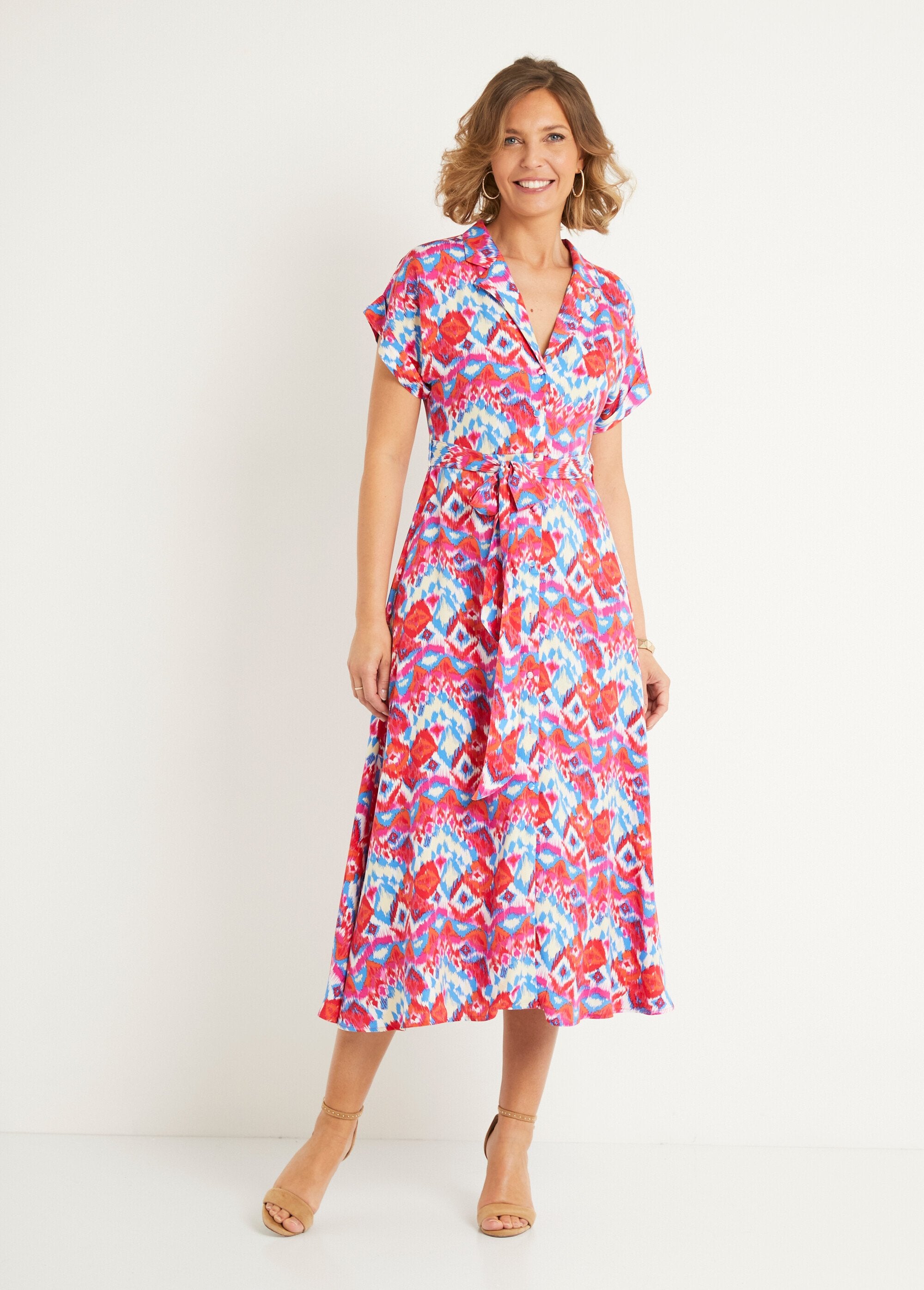 Long_printed_dress_with_cuffed_sleeves_Red_and_pink_FA1_slim