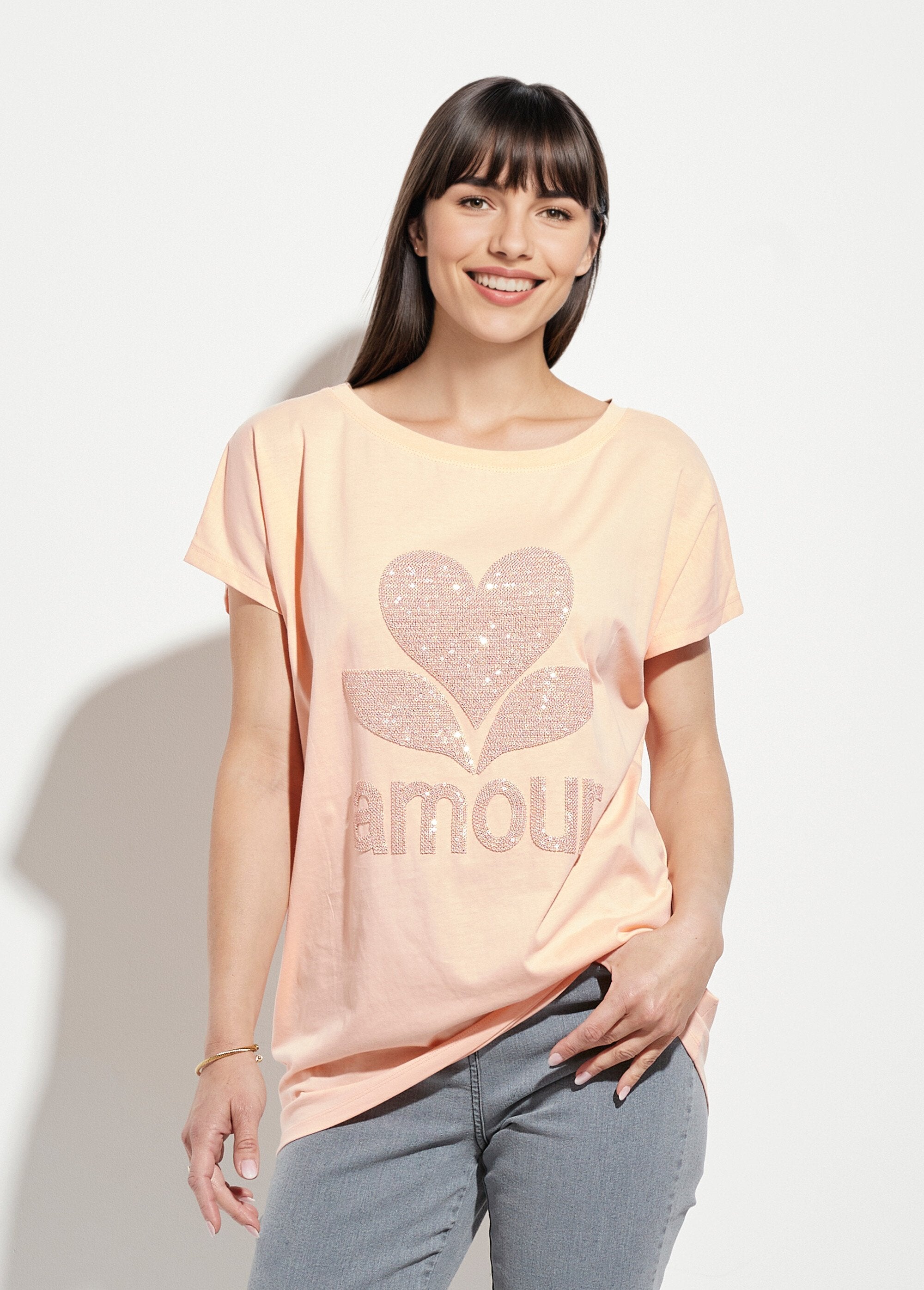 T-shirt_col_rond_motif_pailleté_Amour_Orange_FA1_slim