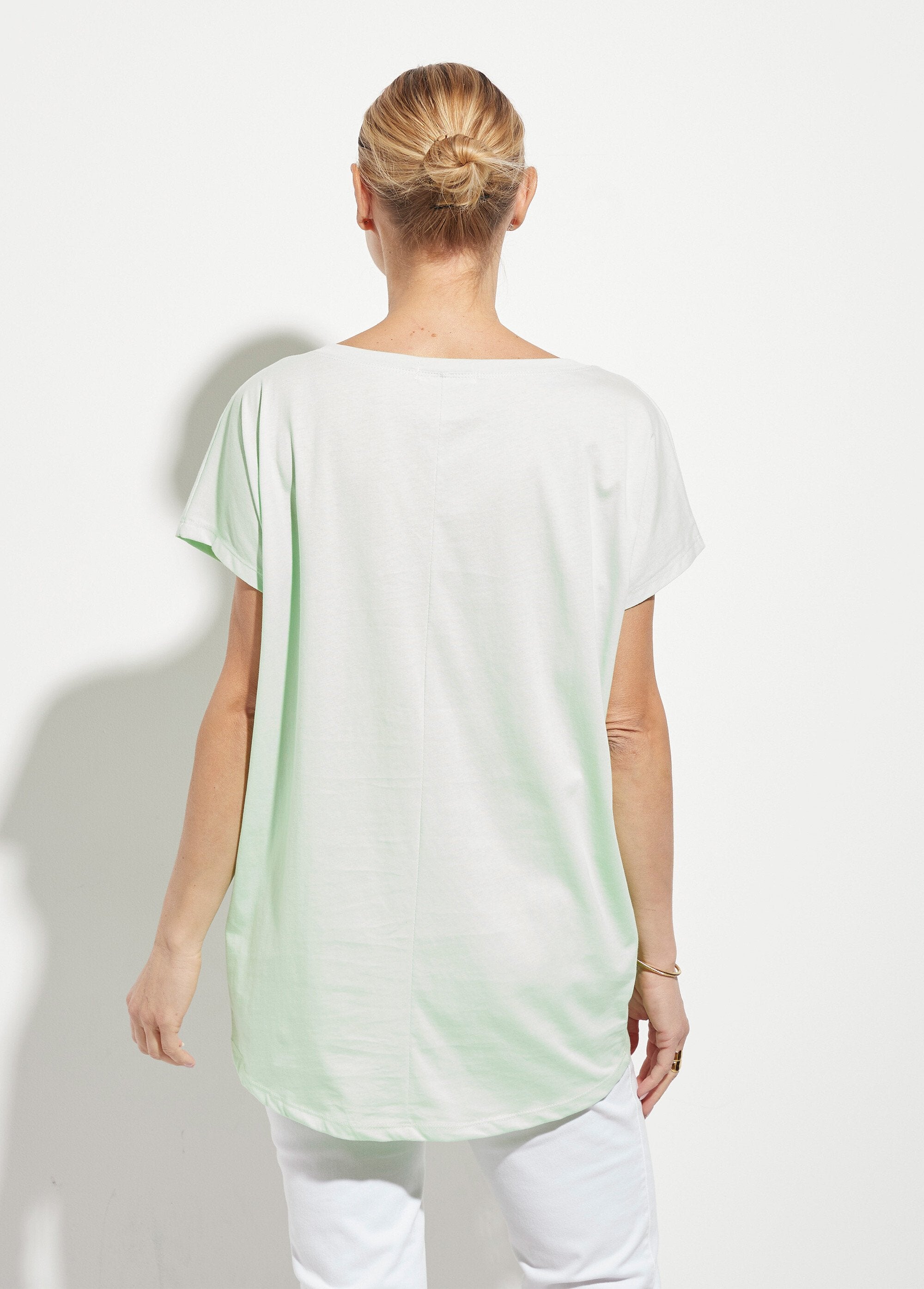 T-shirt_col_rond_motif_pailleté_Amour_Vert_DO1_slim