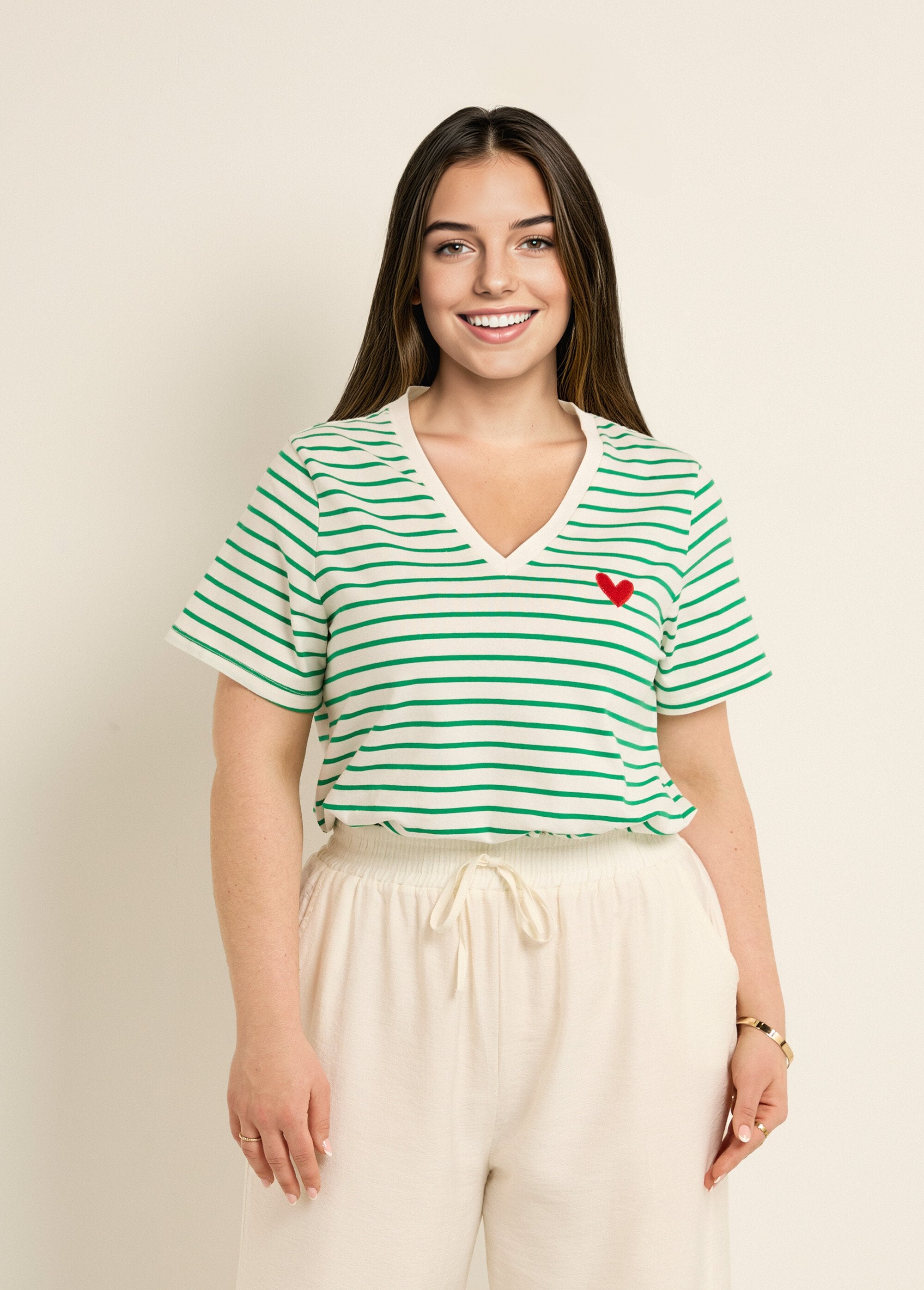 Striped_V-neck_T-shirt_with_heart_embroidery_Green_stripe_FA1_curvy