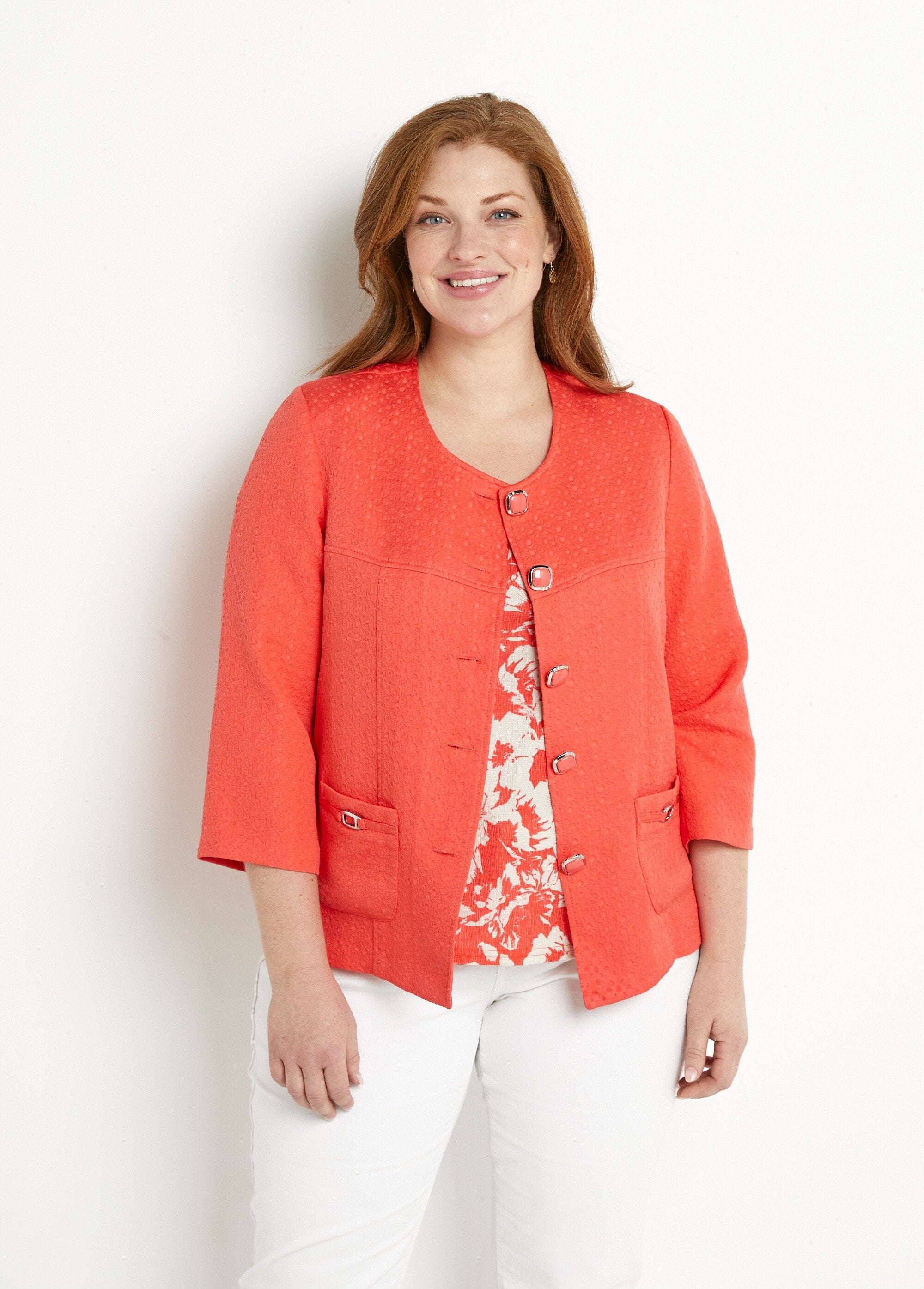 Crew-neck_jacket_with_3/4_sleeves_Coral_FA1_curvy